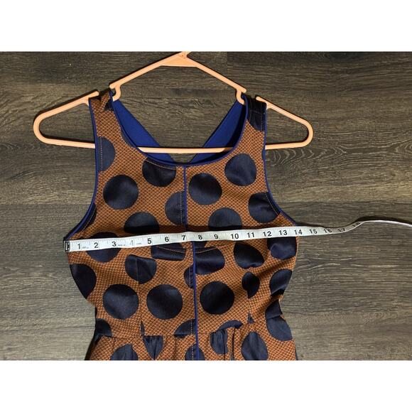 Anthropologie Maeve - Rokin Polka Dot Blue Crisscross Back Casual Dress sz 0 - Picture 5 of 13